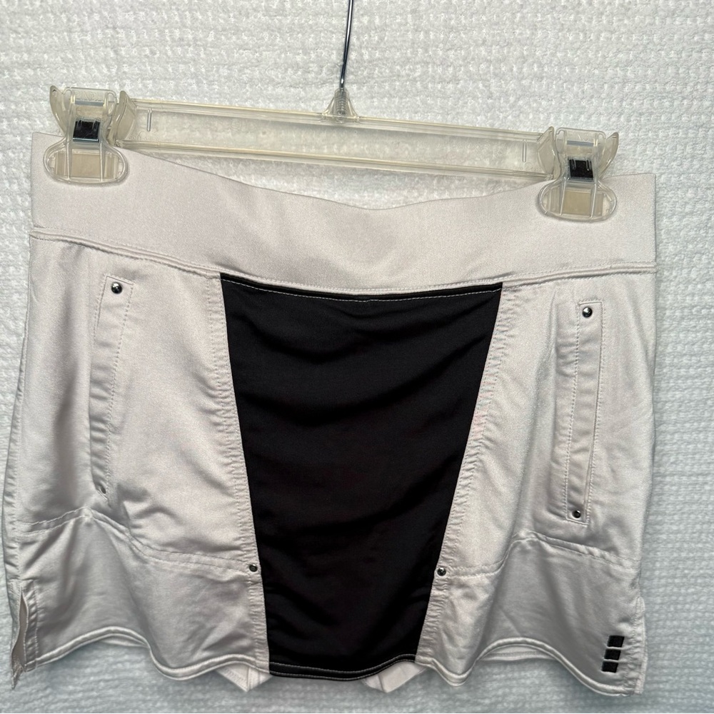 Jamie Sadock Elegant Cream/white and Black Tennis Skirt